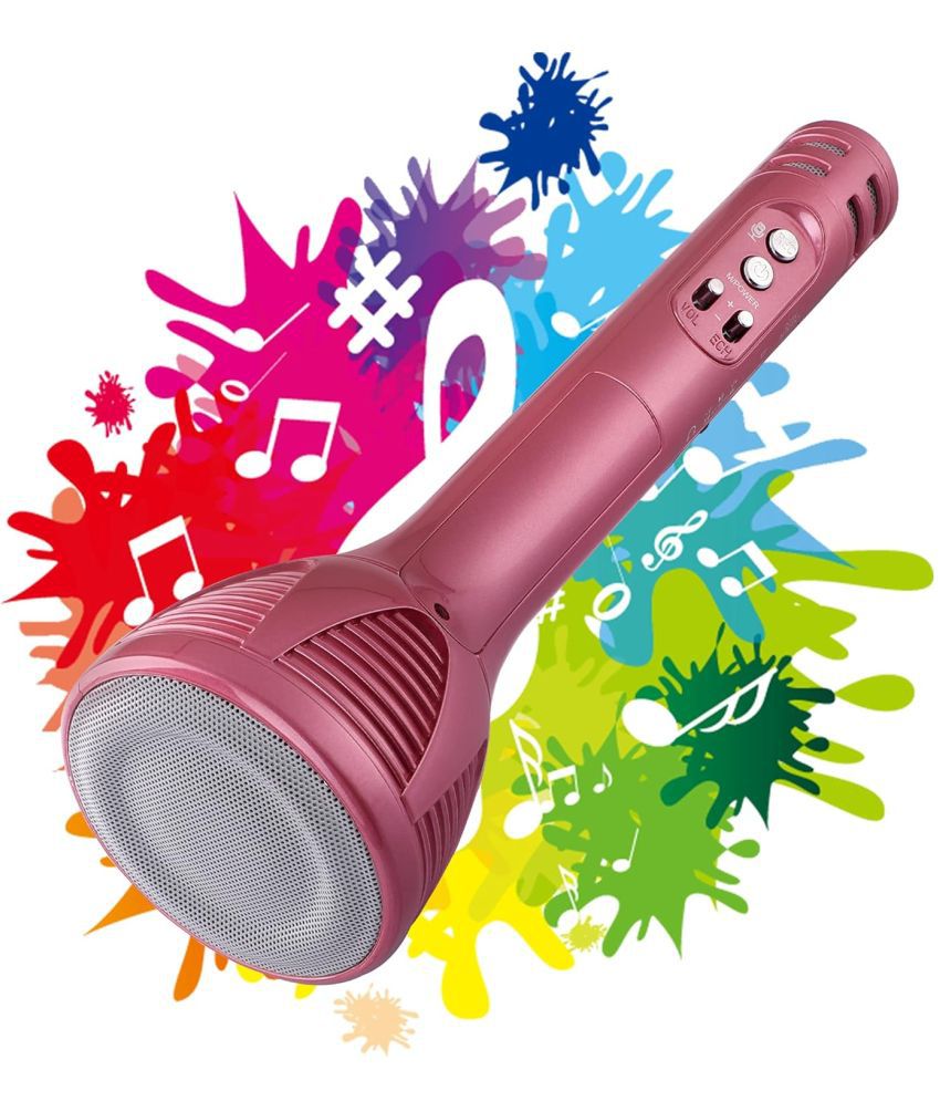     			Harmony Hub: Handheld Wireless Karaoke Mic - Multi-Function Bluetooth Singing Device with Microphone Speaker (Pink)
