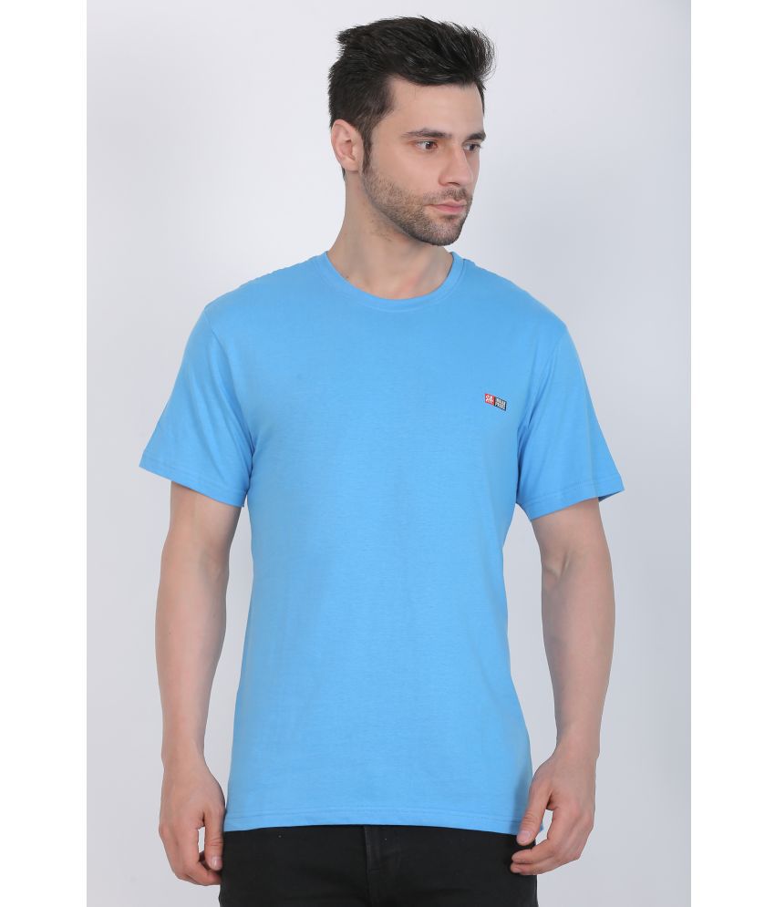     			Indian Pridee 100% Cotton Regular Fit Solid Half Sleeves Men's T-Shirt - Blue ( Pack of 1 )