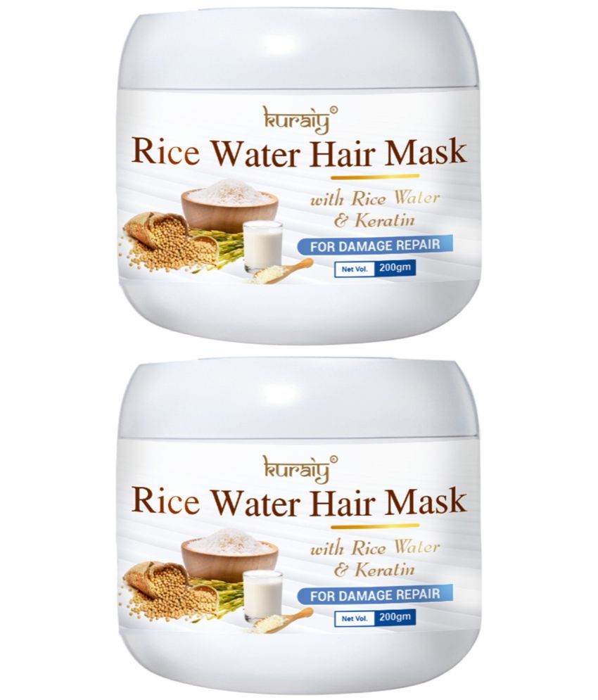     			KURAIY Rice Water Hair Mask With Rice Water & Keratin For Damage Repair 200g Pack Of 2