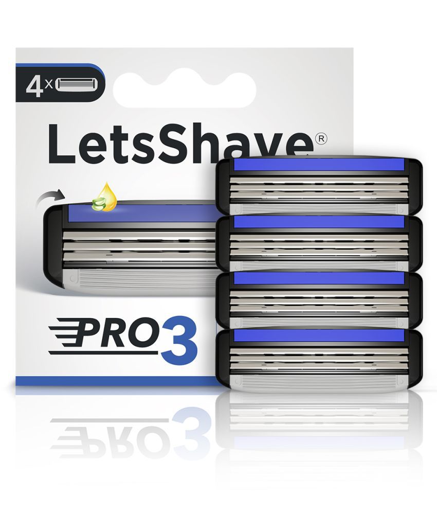    			LetsShave Pro 3 Manual Razor 4 Cartridges Pack of 4