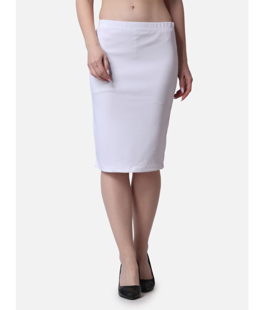     			POPWINGS White Polyester Women's A-Line Skirt ( Pack of 1 )