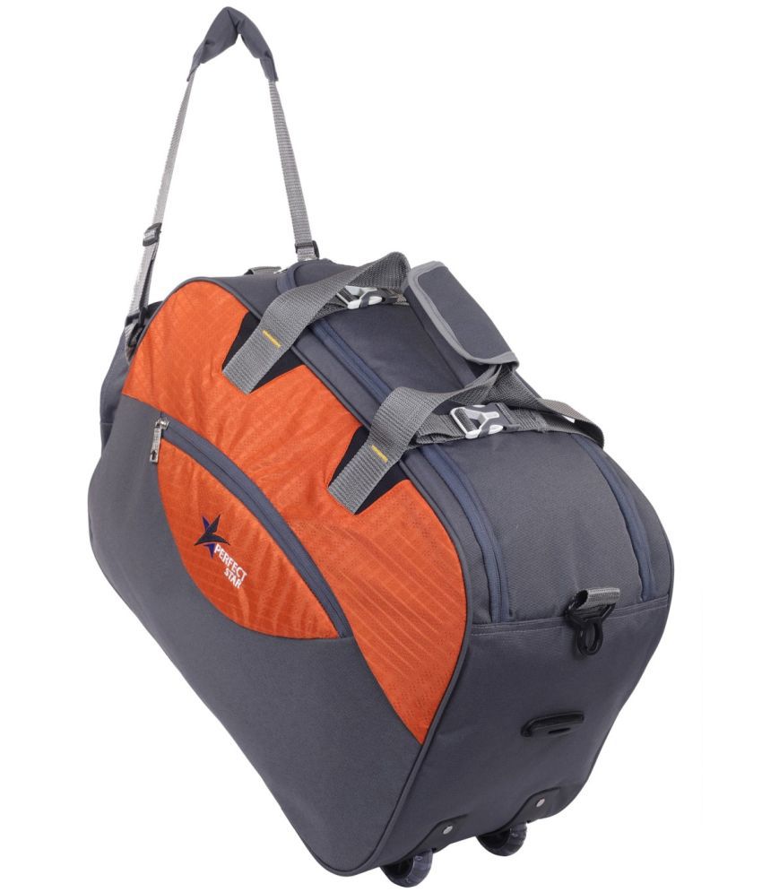     			Perfect Star 65 Ltrs Orange Polyester Duffle Trolley