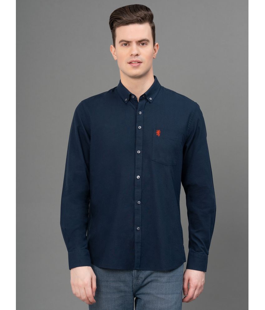     			Red Tape 100% Cotton Regular Fit Solids Full Sleeves Men's Casual Shirt - Navy Blue ( Pack of 1 )