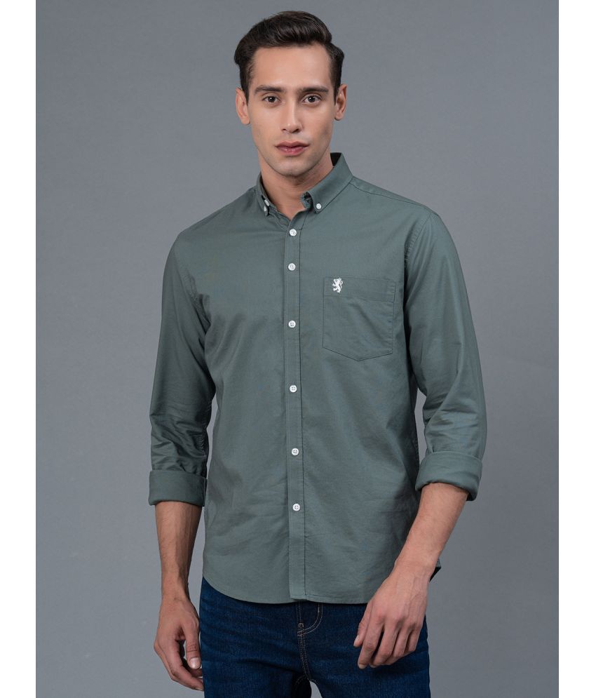     			Red Tape 100% Cotton Regular Fit Solids Full Sleeves Men's Casual Shirt - Green ( Pack of 1 )