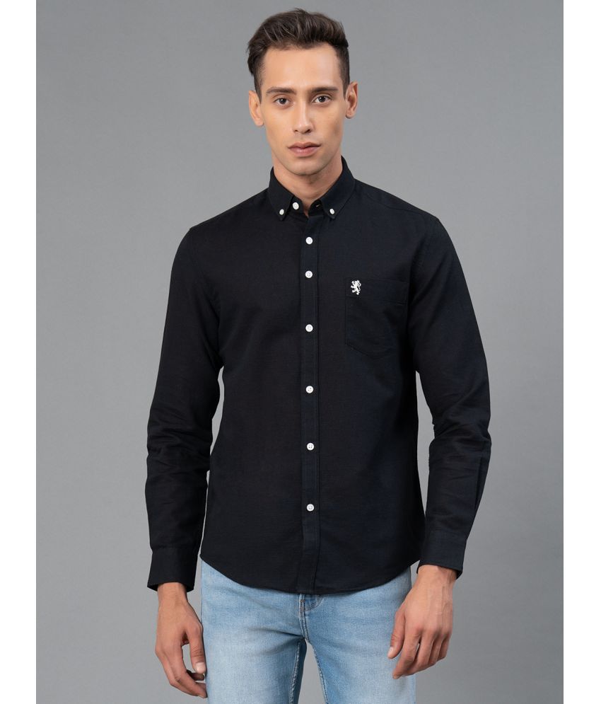     			Red Tape Cotton Blend Regular Fit Solids Full Sleeves Men's Casual Shirt - Black ( Pack of 1 )