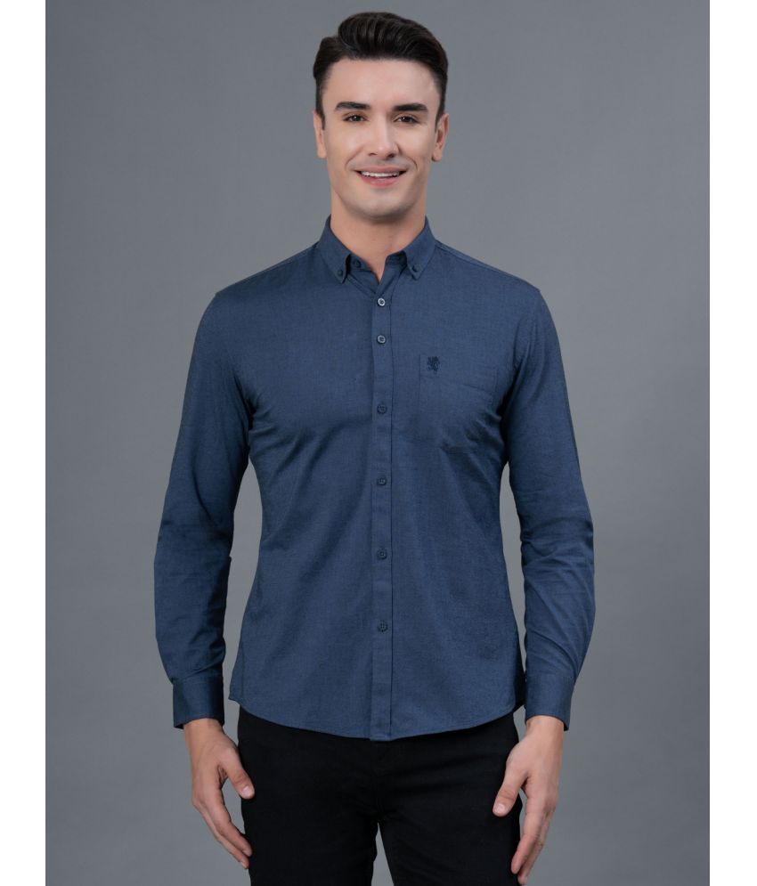     			Red Tape Cotton Blend Regular Fit Solids Full Sleeves Men's Casual Shirt - Navy ( Pack of 1 )