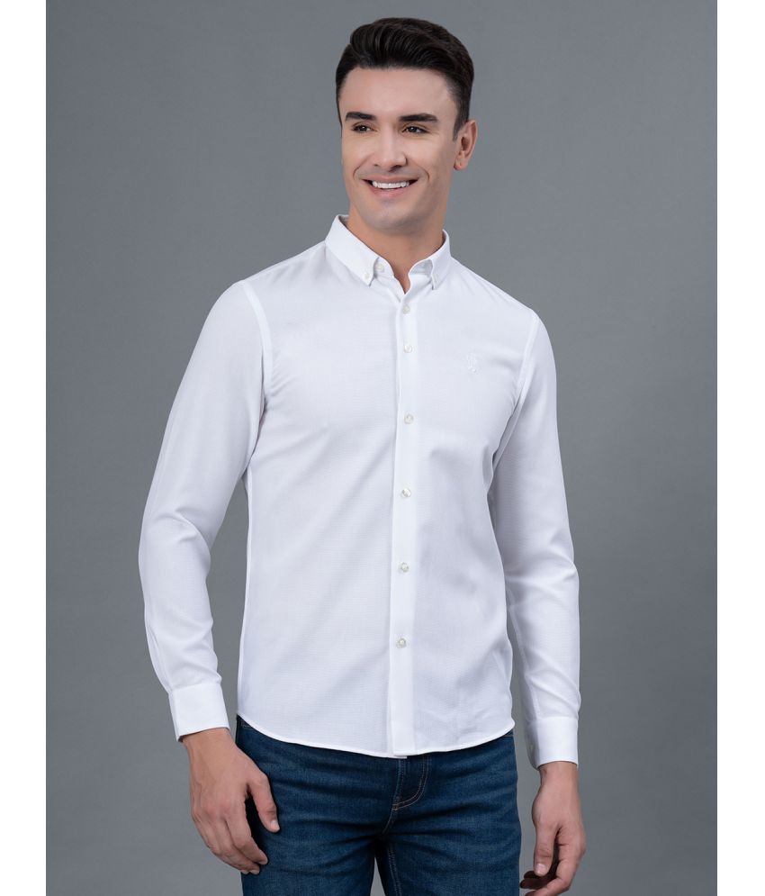     			Red Tape Cotton Blend Regular Fit Self Design Full Sleeves Men's Casual Shirt - White ( Pack of 1 )