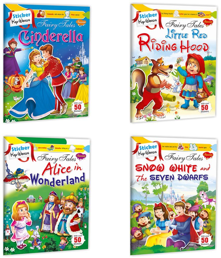     			Sawan Present Set Of 4 Sticker Activity Books | CindrellaLittle Red Riding Hood, Alice In Wonderland & Snow White & 7 Dwarfs (Pin Binding, Manoj Publications Editorial Board)