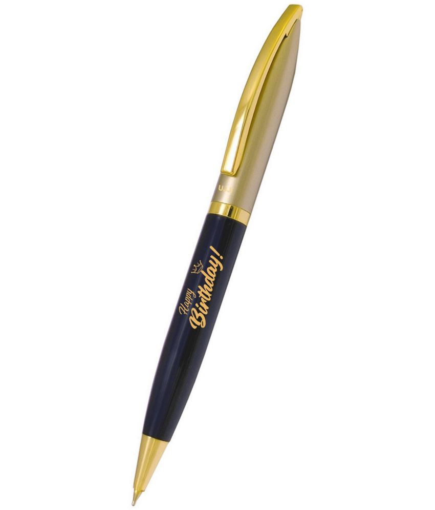    			UJJi Happy Birthday Gifts Half Satin Colour Pen with Golden Part (Blue Ink) Ball Pen