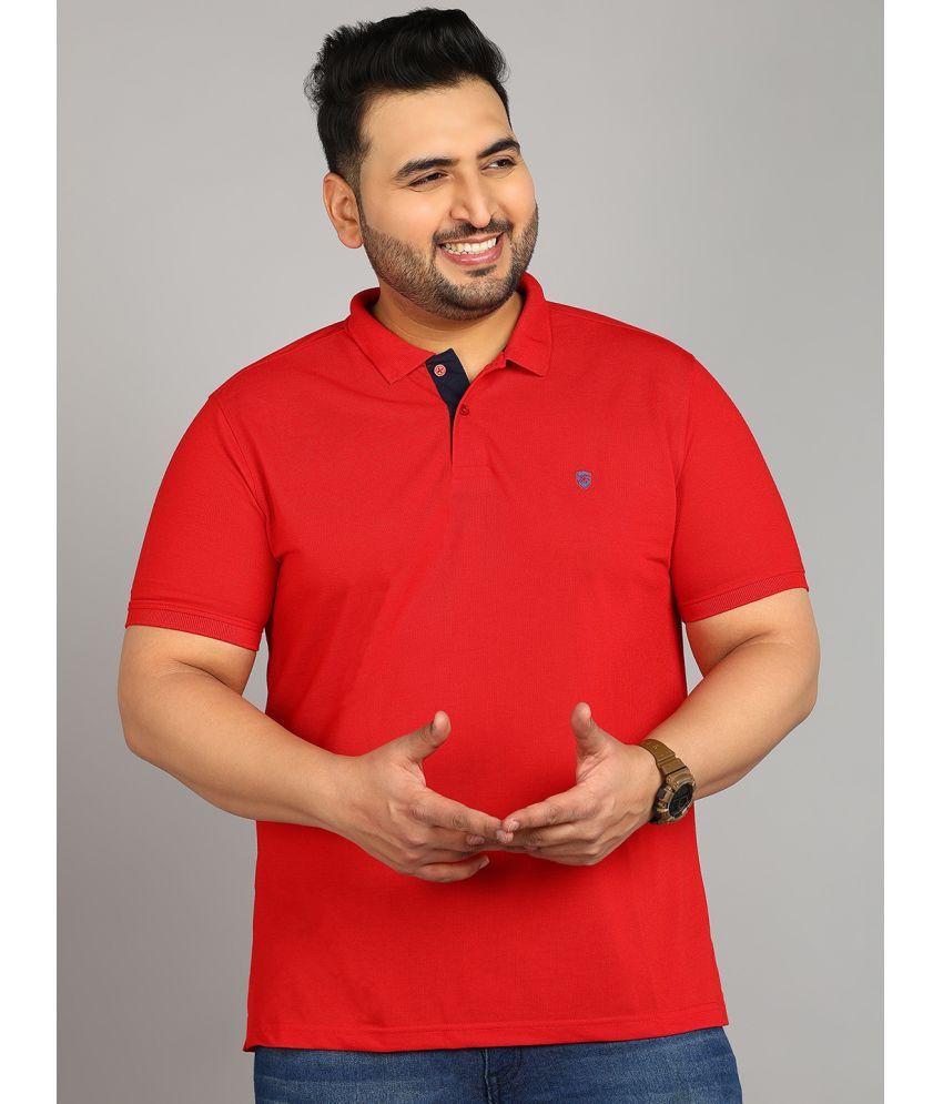     			XFOX Cotton Blend Regular Fit Solid Half Sleeves Men's Polo T Shirt - Red ( Pack of 1 )