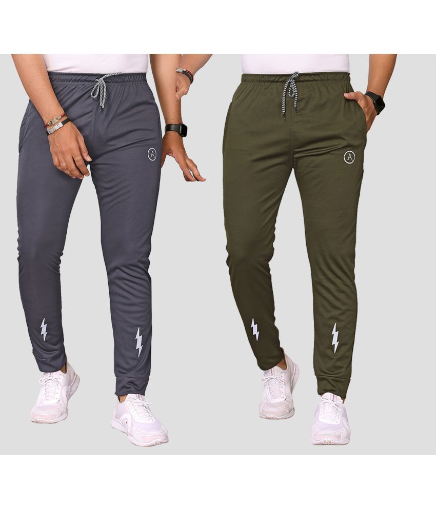     			Anand Multicolor Lycra Men's Joggers ( Pack of 2 )