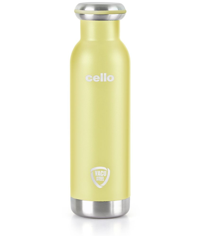     			Cello Duro Sip Vacusteel Yellow Steel Flask ( 600 ml )