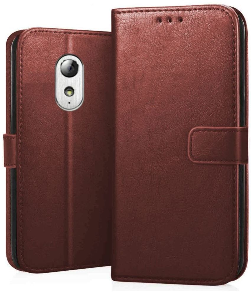     			ClickAway Brown Flip Cover Leather Compatible For Lenovo P1M ( Pack of 1 )