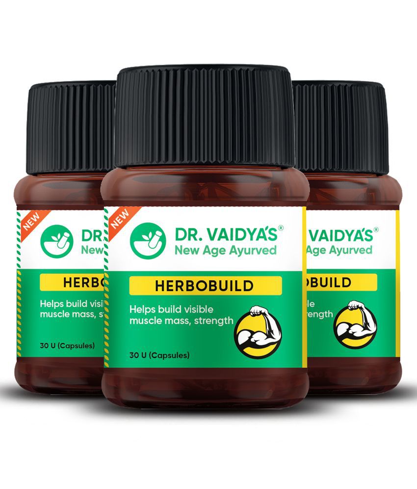     			Dr. Vaidya Herbobuild 30 Capsules Pack of 3 for Enhanced Stamina & Peak Fitness