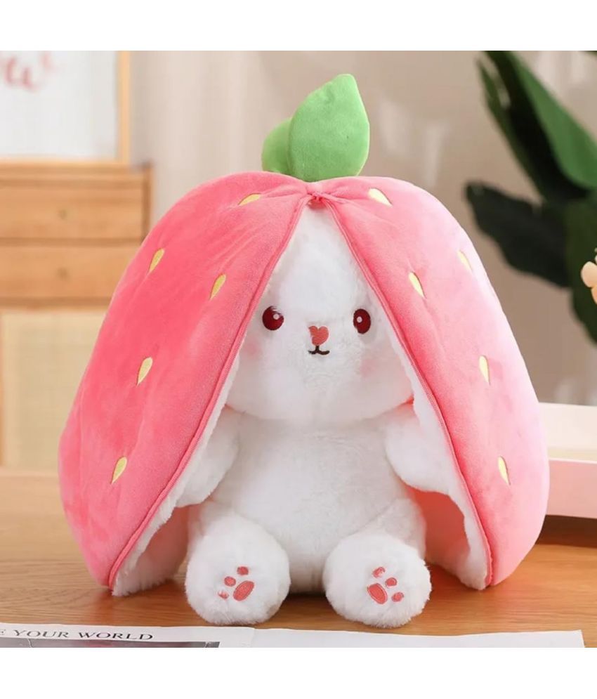     			Fritts Plush Toy Pillow, Reversible Bunny, Cute Rabbit Sofa Pillow, Easter Bunny Stuffed Animal Cute Rabbit Plushie Birthday Gift for Boys Girls and Kids (30 cm, Strawberry Bunny)