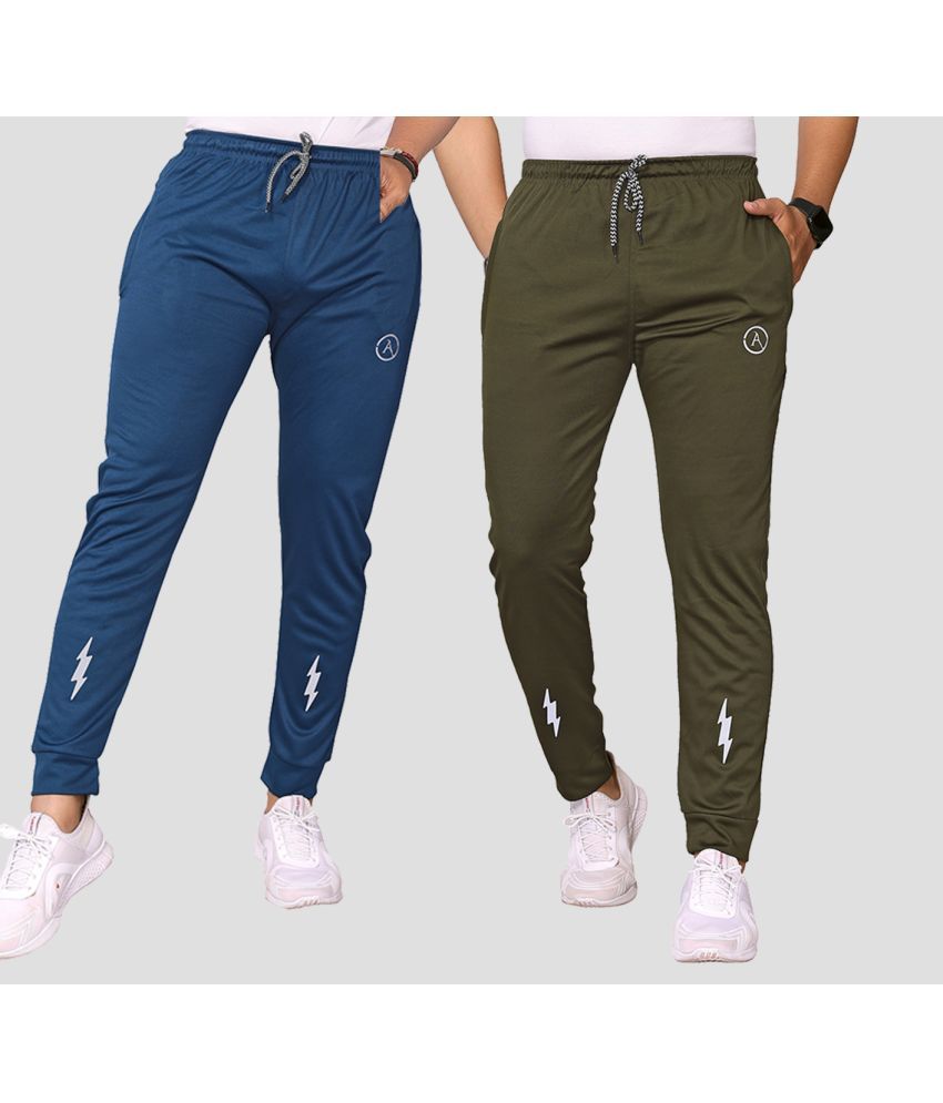     			Kashvi Multicolor Lycra Men's Joggers ( Pack of 2 )