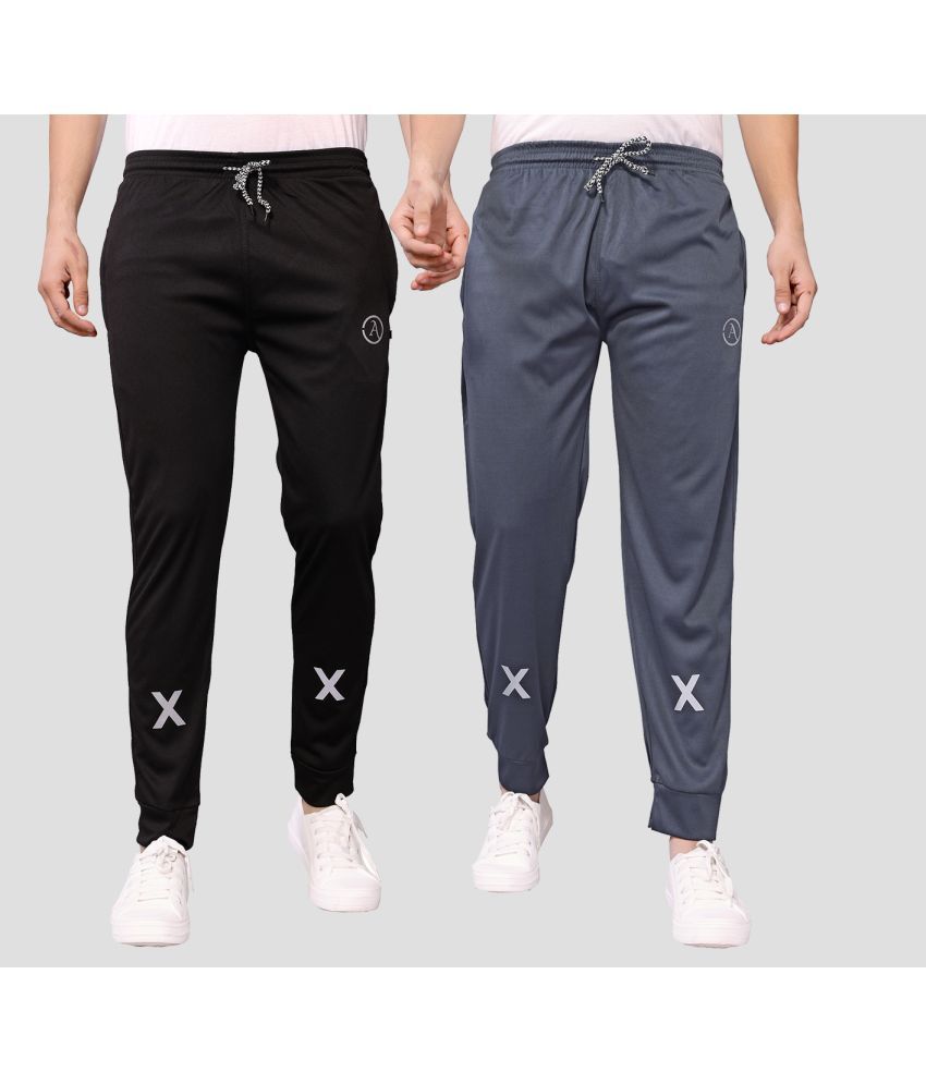     			Kashvi Multicolor Lycra Men's Joggers ( Pack of 2 )