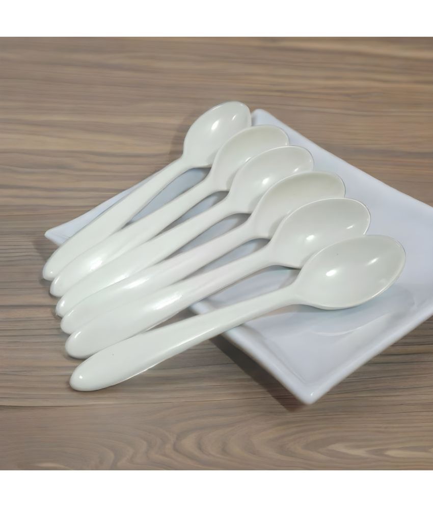     			kitchrox White Melamine Table Spoon ( Pack of 6 )
