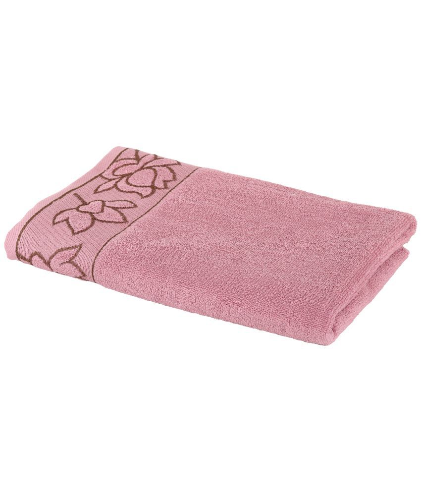     			Satisfyn Cotton Floral 400 -GSM Bath Towel ( Pack of 1 ) - Pink