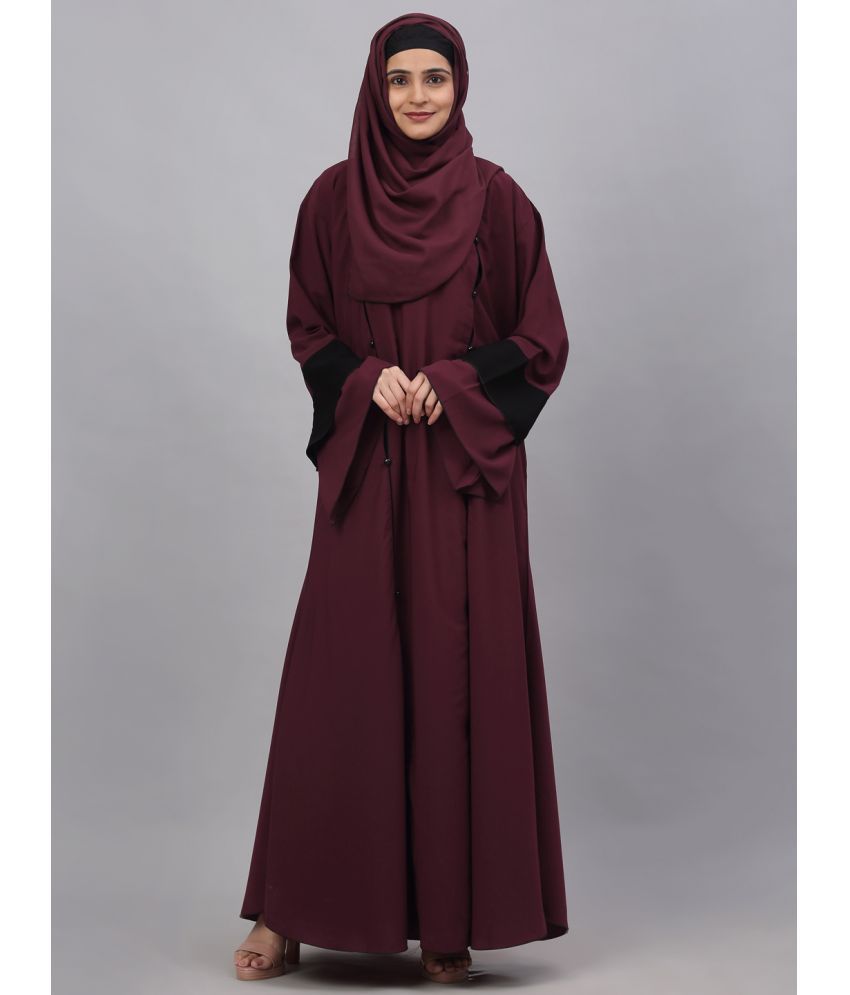     			Klotthe Maroon Polyester Unstitched Burqas without Hijab - Single