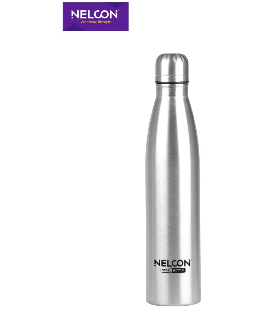     			Nelcon Botfly Single Wall Fridge Bottle_1000ML Silver Fridge Water Bottle 1000 mL ( Set of 1 )