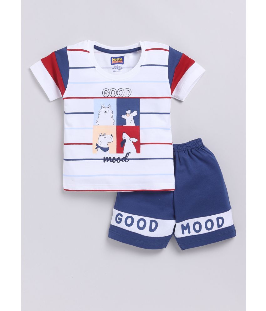     			Nottie planet Blue Cotton Baby Boy Top & Shorts ( Pack of 1 )