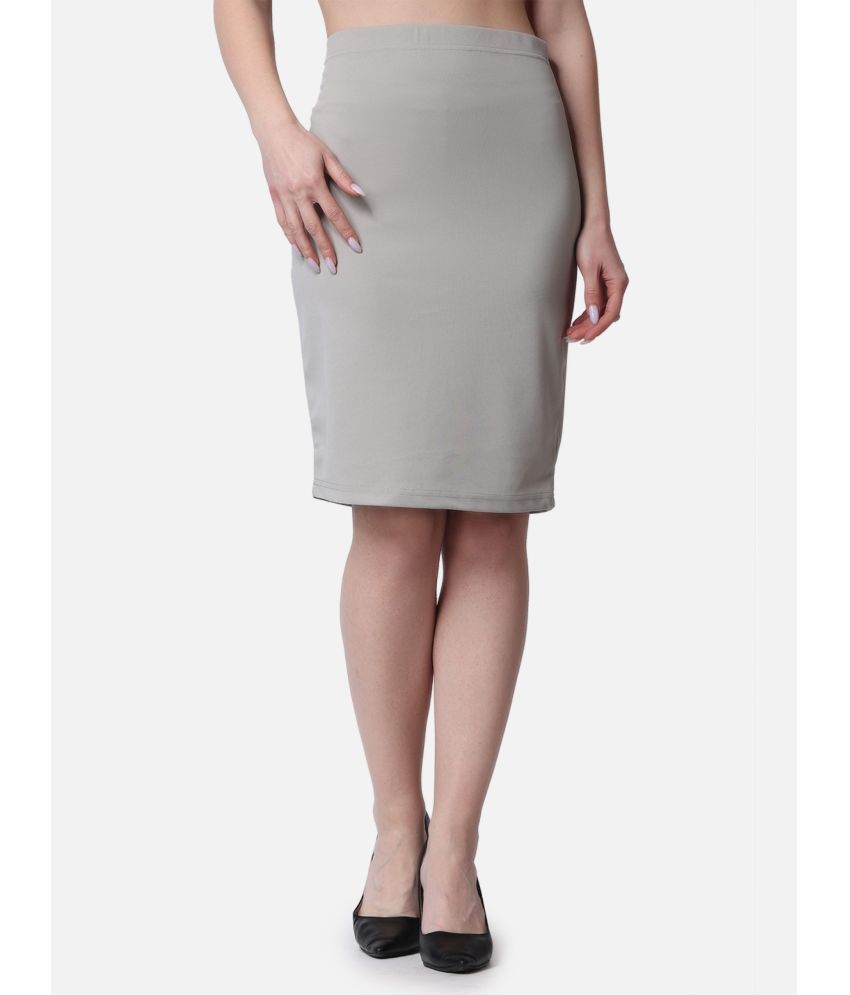     			POPWINGS Grey Polyester Women's A-Line Skirt ( Pack of 1 )