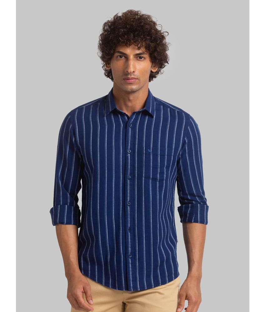     			Parx 100% Cotton Slim Fit Striped Full Sleeves Men's Casual Shirt - Blue ( Pack of 1 )