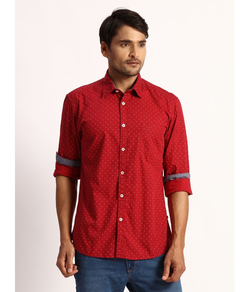     			Parx 100% Cotton Slim Fit Printed Full Sleeves Men's Casual Shirt - Red ( Pack of 1 )