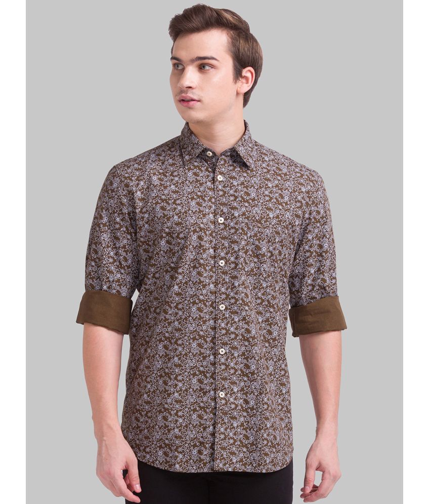     			Parx 100% Cotton Slim Fit Printed Full Sleeves Men's Casual Shirt - Brown ( Pack of 1 )