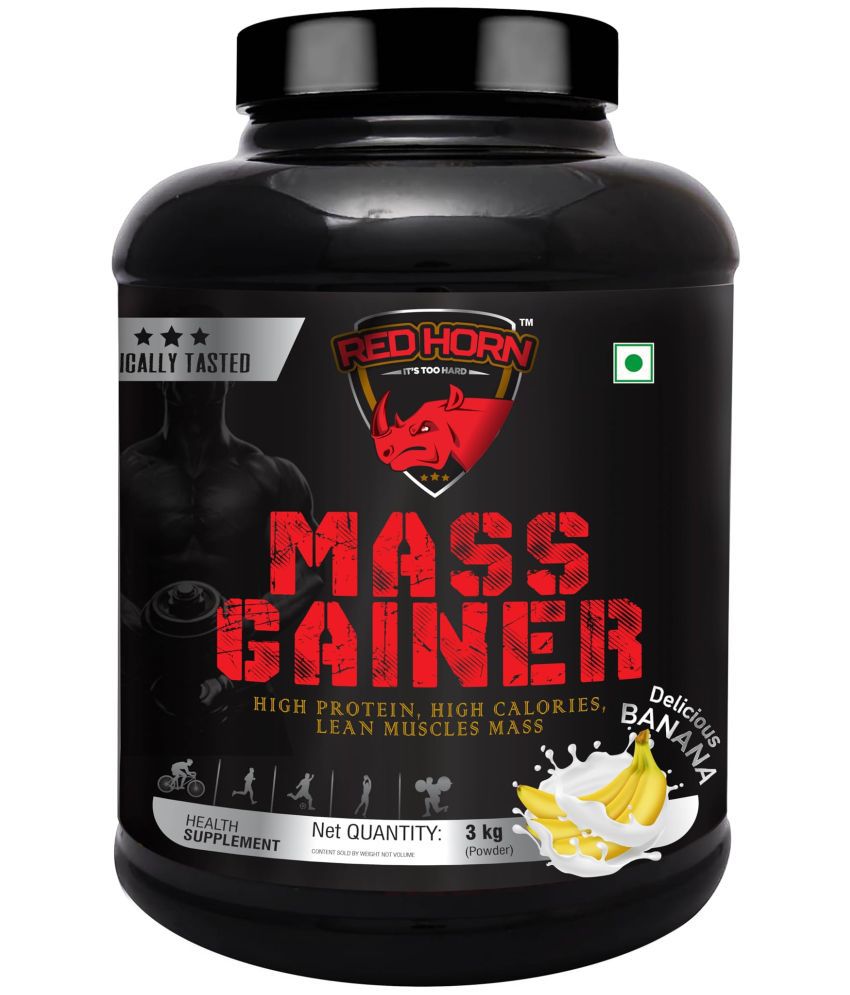     			RED HORN Mass Gainer | High Protein, High Calories for Lean Muscle Mass Gain 3 kg Cookies & Cream