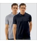 TAB91 Cotton Blend Slim Fit Solid Half Sleeves Men's Polo T Shirt - Dark Grey ( Pack of 2 )