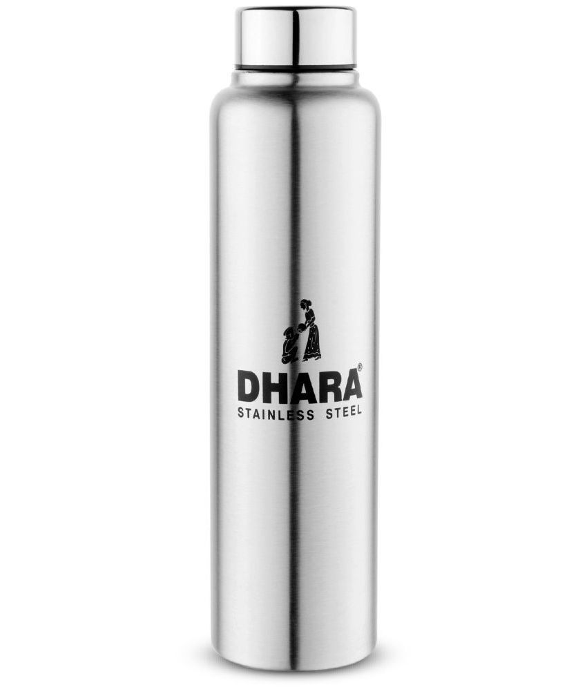     			Dhara Stainless Steel Silver Fridge Water Bottle 1000 mL ( Set of 1 )