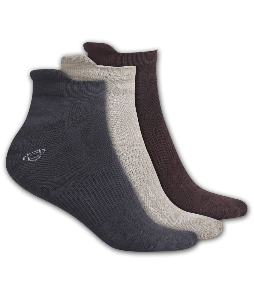     			Dollar Cotton Blend Men's Solid Brown Ankle Length Socks ( Pack of 3 )