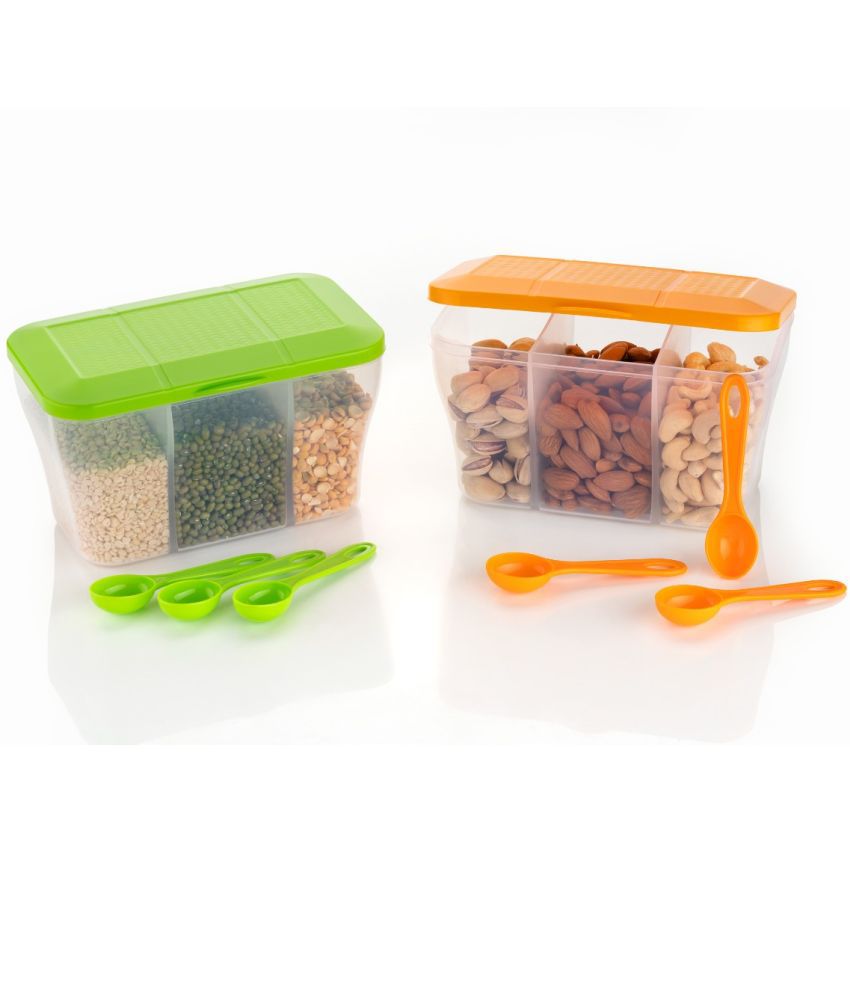     			FIT4CHEF Dry Fruit Container PET Multicolor Multi-Purpose Container ( Set of 2 )