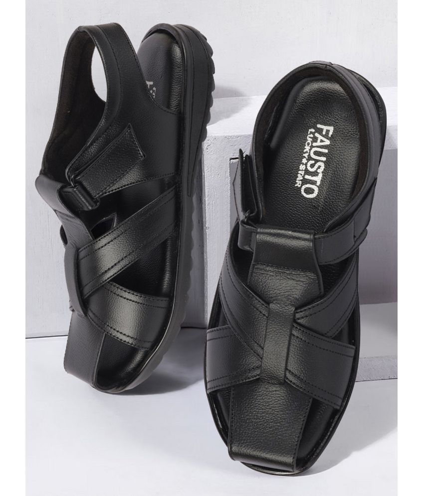     			Fausto - Black Men's Sandals