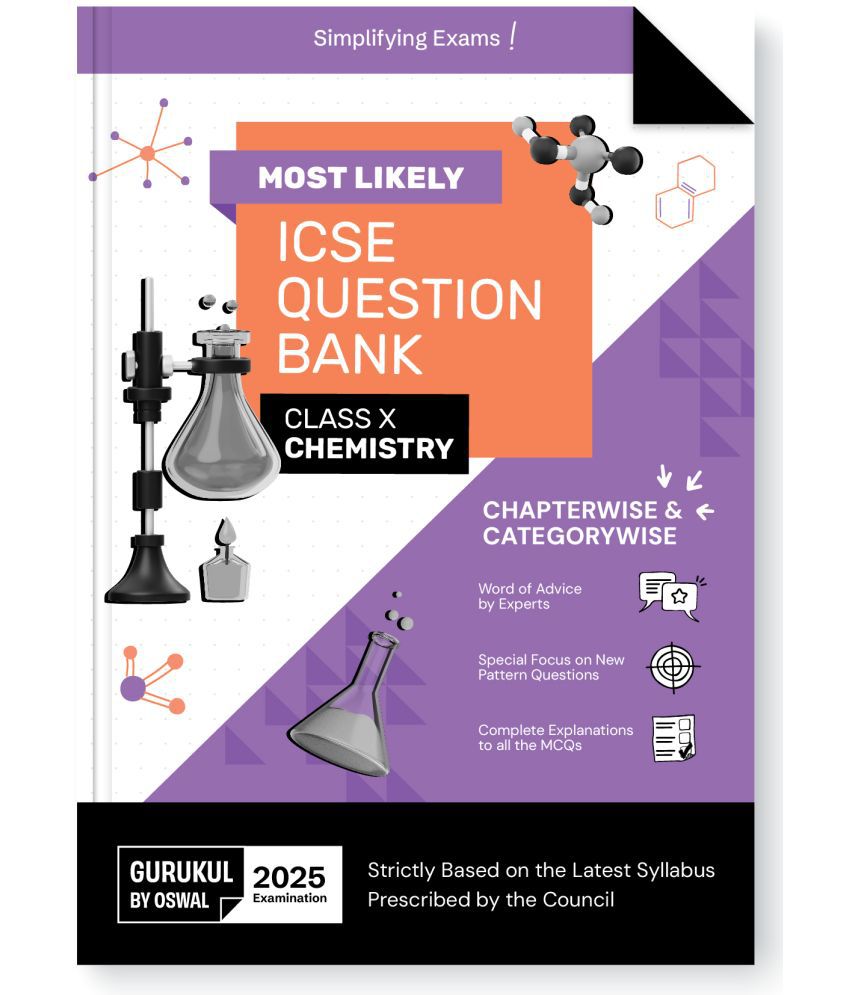     			Gurukul By Oswal Chemistry Most Likely Question Bank for ICSE Class 10 for 2025 Exam - Chapterwise & Categorywise Topics, Previous Years Board Questio