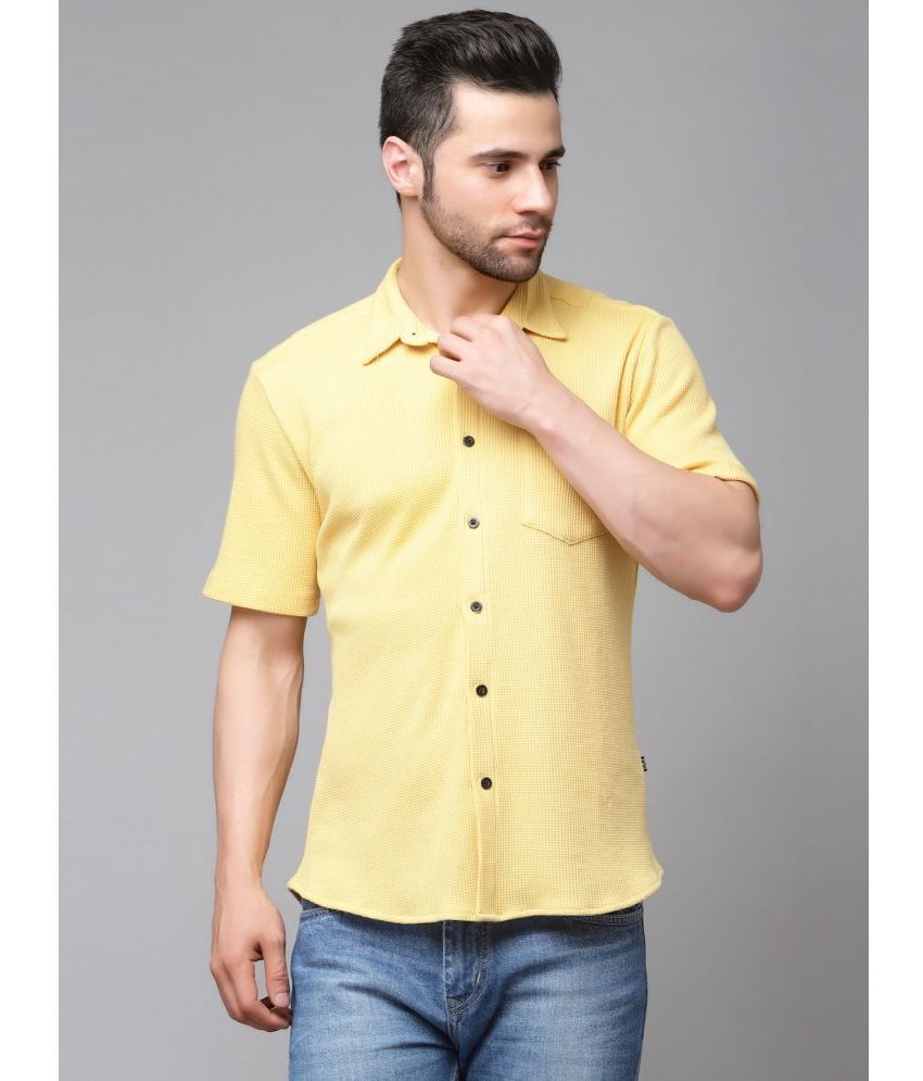     			Rigo Cotton Blend Slim Fit Solids Half Sleeves Men's Casual Shirt - Yellow ( Pack of 1 )