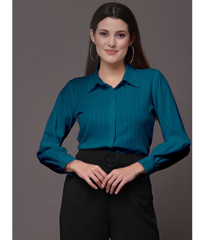     			Selvia Turquoise Polyester Women's Shirt Style Top ( Pack of 1 )