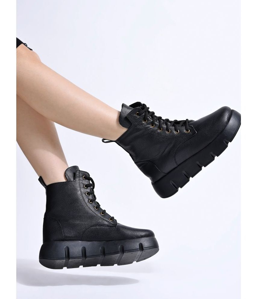     			Shoetopia Black Women's Ankle Length Boots