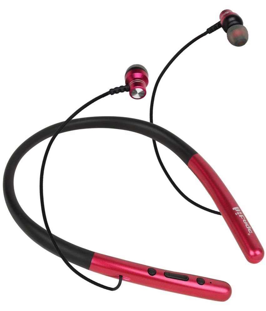     			hitage NBT 6767 Bluetooth  Neckband In-the-ear Bluetooth Headset with Upto 30h Talktime Deep Bass - Red