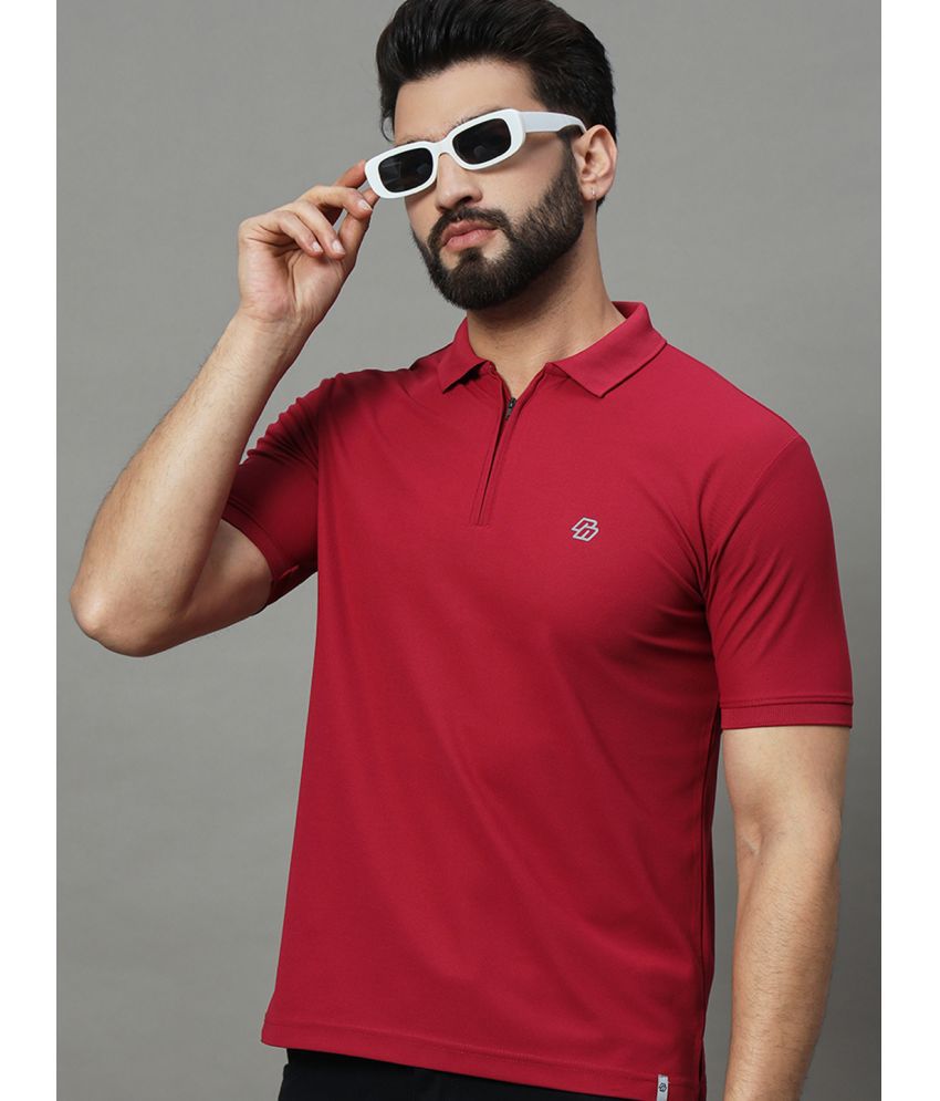     			renuovo Polyester Regular Fit Solid Half Sleeves Men's Polo T Shirt - Maroon ( Pack of 1 )