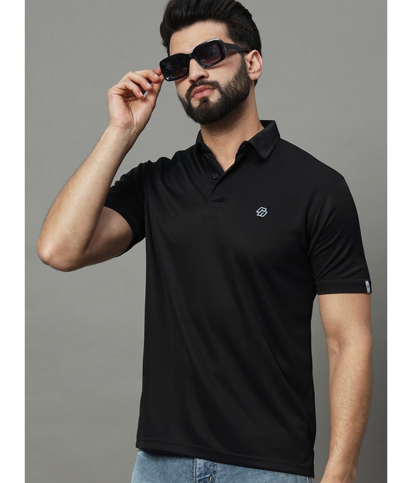     			renuovo Pack of 1 Polyester Regular Fit Solid Half Sleeves Men's Polo T Shirt ( Black )