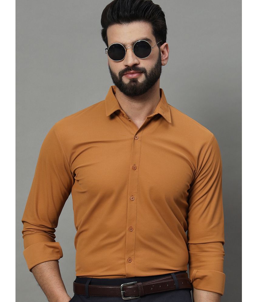     			renuovo Polyester Regular Fit Solids Full Sleeves Men's Casual Shirt - Mustard ( Pack of 1 )
