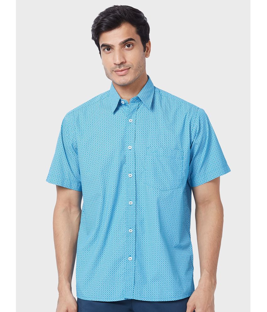     			Colorplus 100% Cotton Regular Fit Printed Half Sleeves Men's Casual Shirt - Blue ( Pack of 1 )