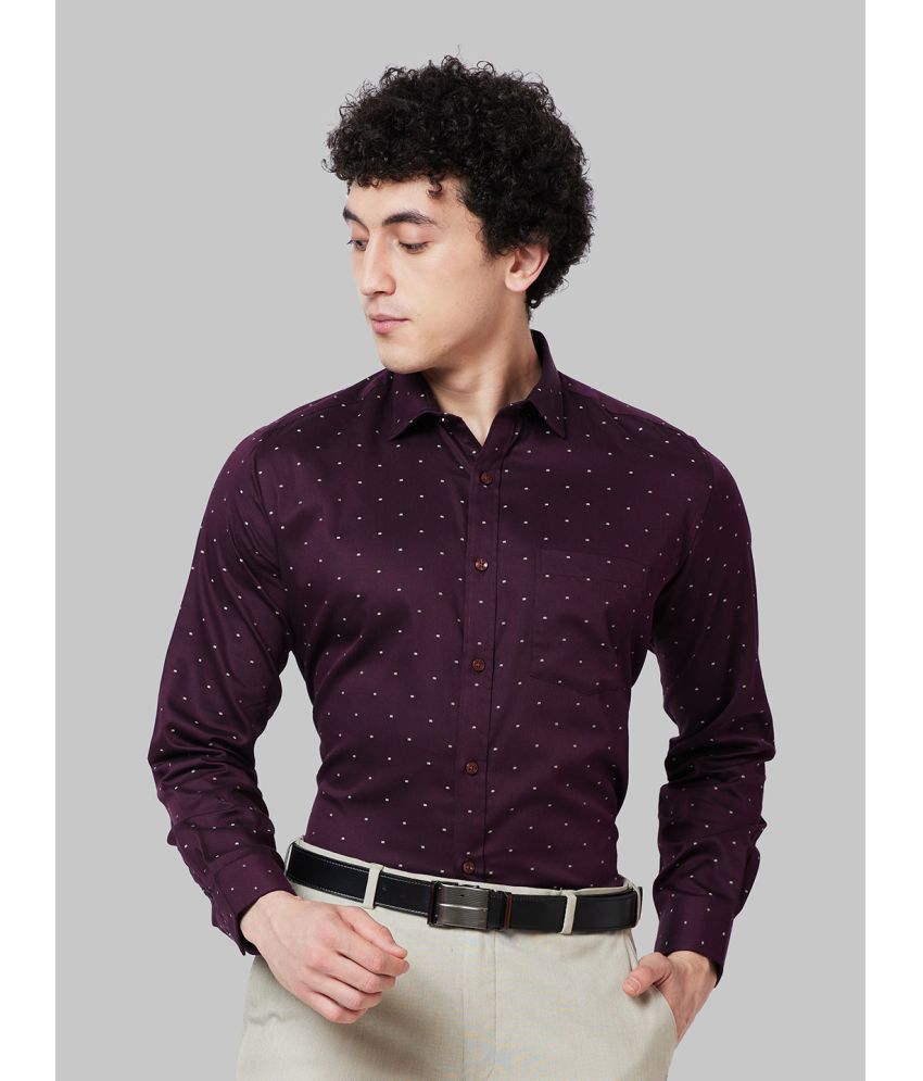     			Park Avenue 100% Cotton Regular Fit Self Design Full Sleeves Men's Casual Shirt - Maroon ( Pack of 1 )
