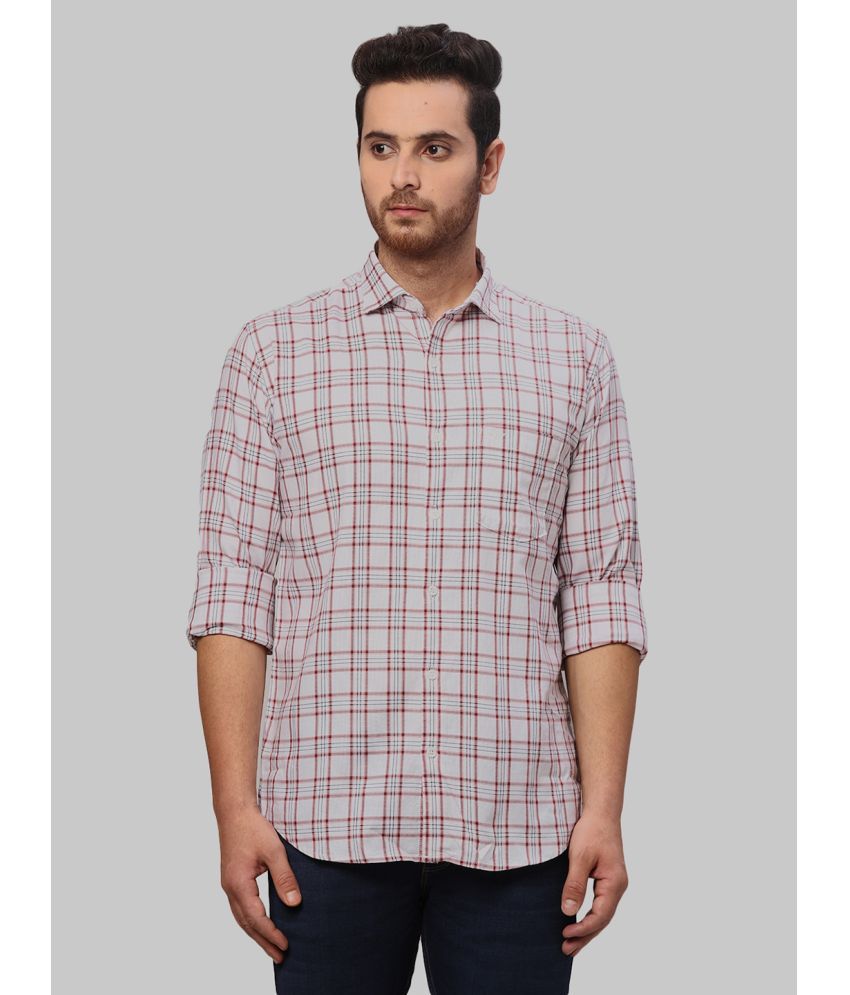     			Park Avenue 100% Cotton Slim Fit Checks Full Sleeves Men's Casual Shirt - Red ( Pack of 1 )