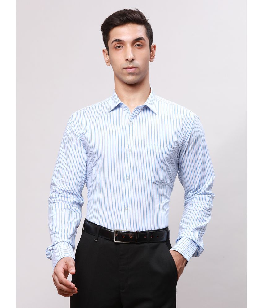     			Park Avenue 100% Cotton Slim Fit Striped Full Sleeves Men's Casual Shirt - Blue ( Pack of 1 )