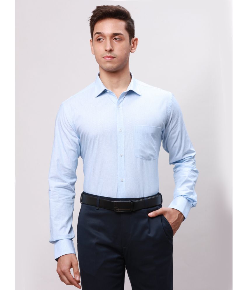     			Park Avenue 100% Cotton Slim Fit Self Design Full Sleeves Men's Casual Shirt - Blue ( Pack of 1 )