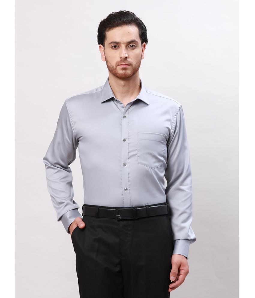     			Park Avenue 100% Cotton Slim Fit Solids Full Sleeves Men's Casual Shirt - Grey ( Pack of 1 )